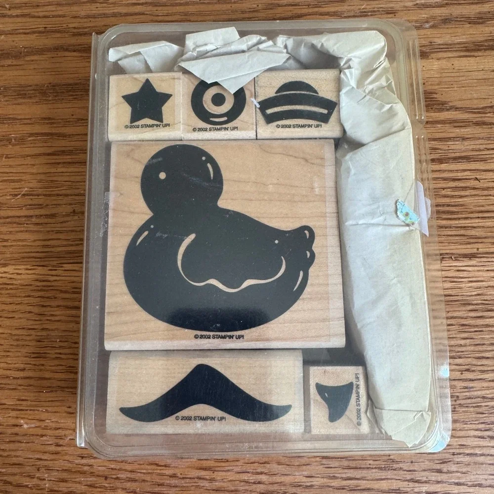 Stampin Up Rubber Ducky Wood Mounted Stamp Set of 6‎ Definitely Decorative 2002